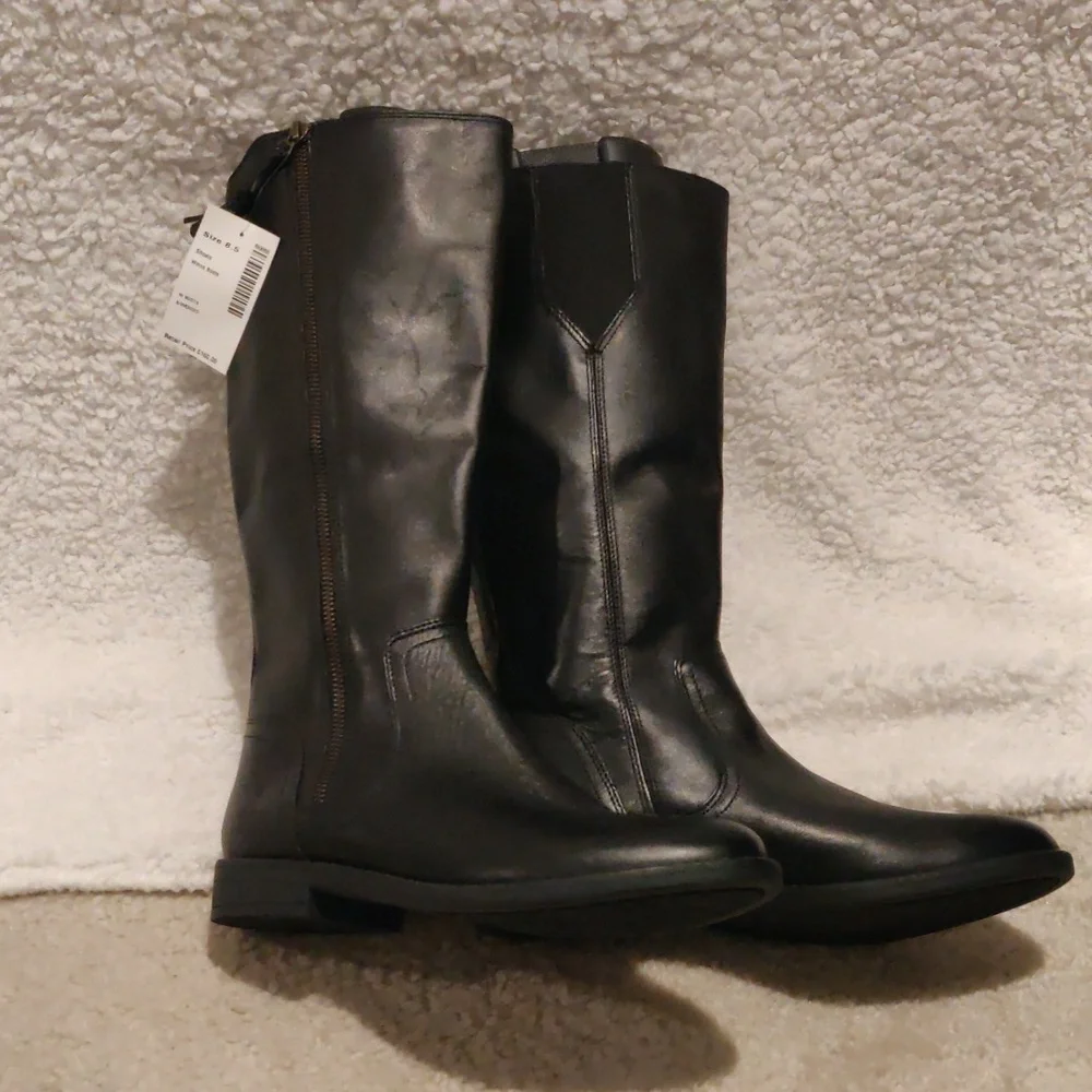 New!Hush Puppies Jaylin Wide Calf Black Boots Cottagecore County Chic Y2K Retro